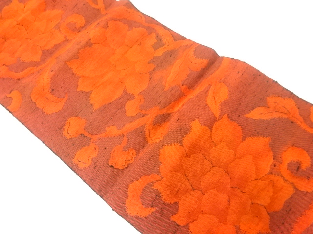 JAPANESE NAGOYA OBI / TSUMUGI / WOVEN ARABESQUE